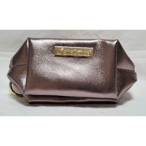 SeneGence Metallic Gun Metal Cosmetic Makeup Bag With Gold Zipper